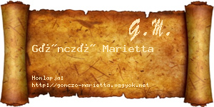 Göncző Marietta névjegykártya